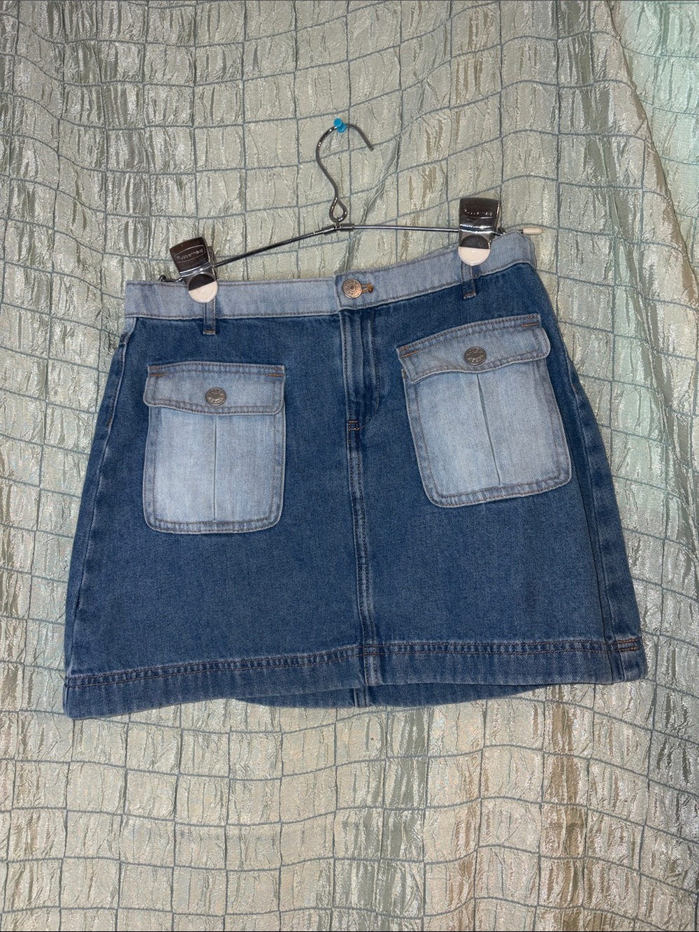 Crewcuts Two-Tone Blue Denim Mini Skirt